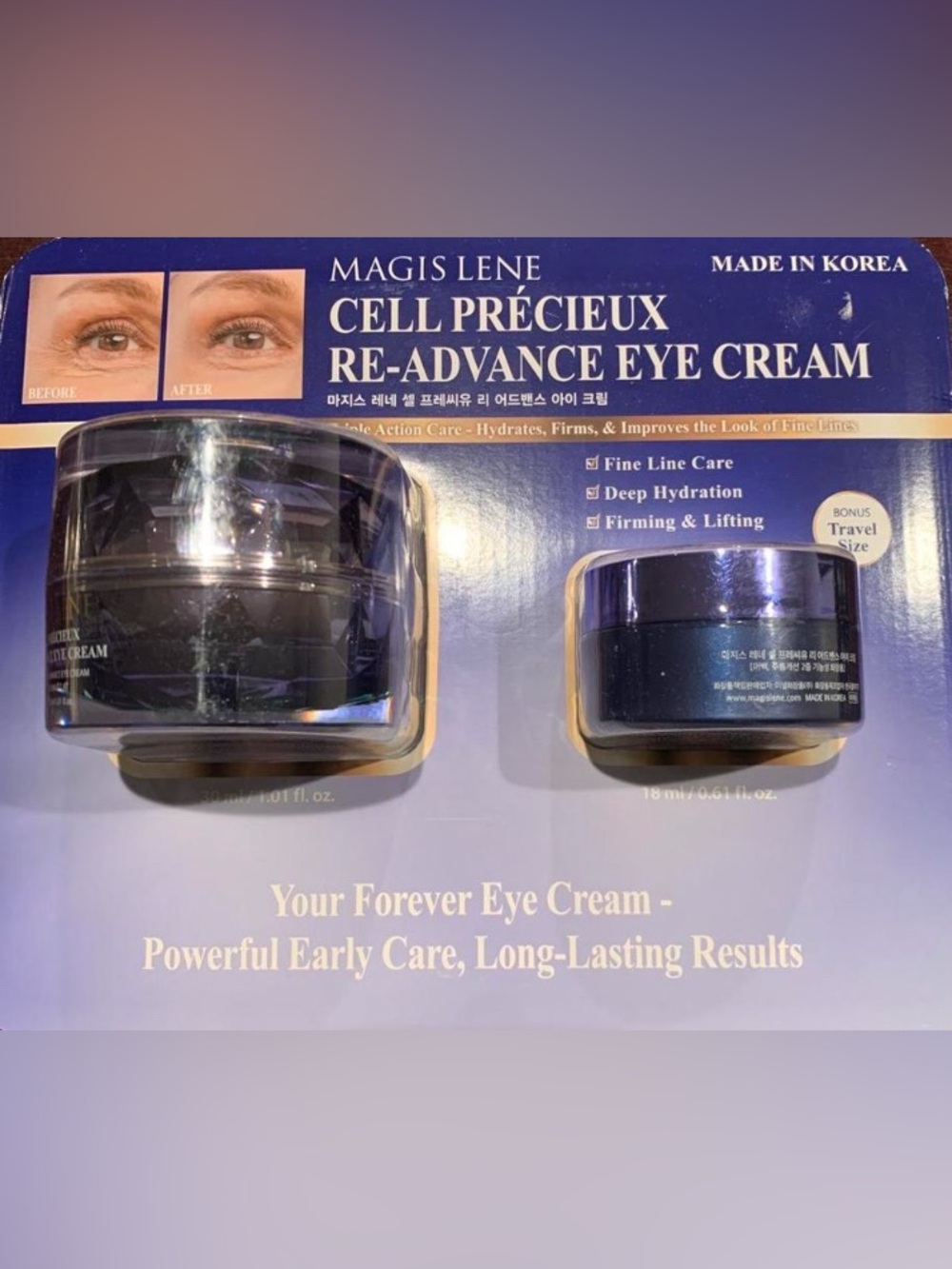 MagisCell Précieux Re-Advance Eye Cream - Deep Hydration (Blue) with travel size